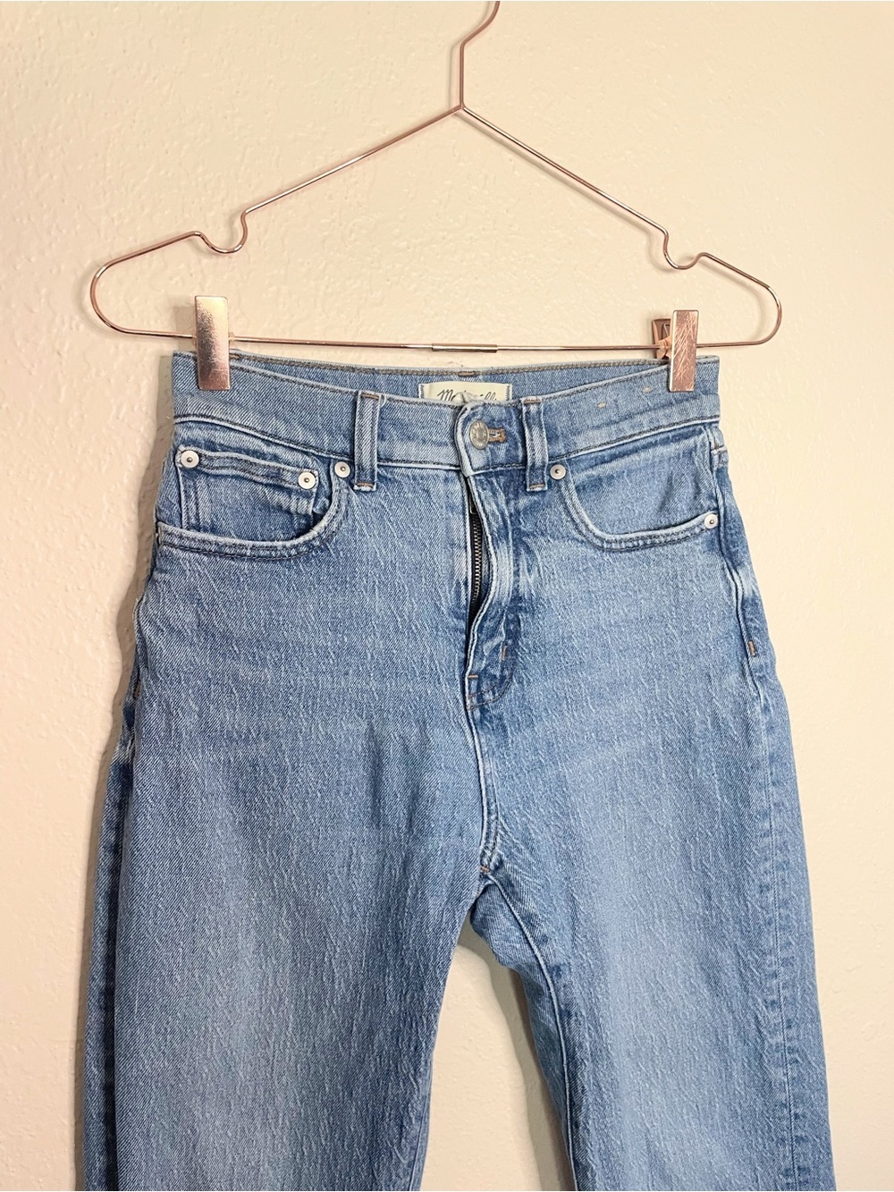 Madewell 90s Straight Jeans 24 Enmore Wash High Rise Raw Hem - Picture 5 of 12